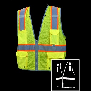 Class 2 Lime Mesh Reflective Bias Trim Safety Vest - 15 Count